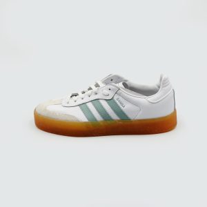 Adidas Samba / Gazelle Indoor (White/Green with Gum sole variant)