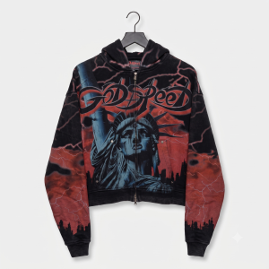 Godspeed "Voltage" Full-Zip Hoodie (Red/Black Wash)