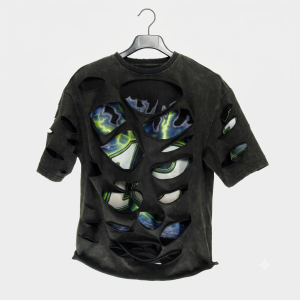 Verselli "Layered" Tee (Black with internal graphic panels)
