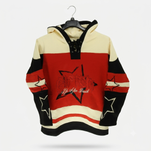 GFTD LA "Pathaway / Life After Death" Hockey Jersey Hoodie (Red/Cream/Black)