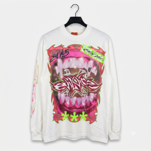 Evil Vice "Neon Tribal" White Long-Sleeve